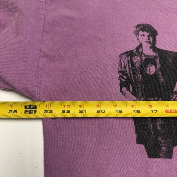 Vintage Anne Murray Sweatshirt Adult Large 23.5x27.5 Purple Cut Neck Singer Tour - Picture 7 of 10